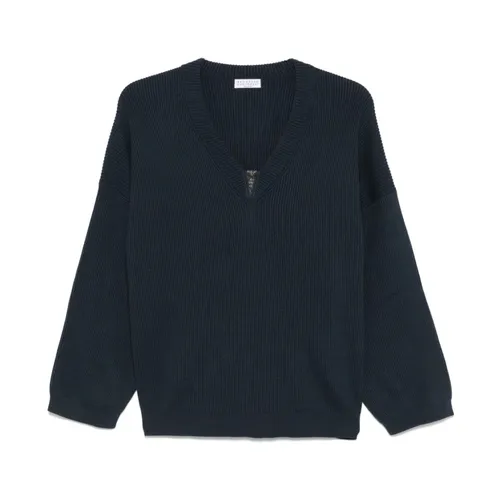 Knitwear > V-neck Knitwear - - Brunello Cucinelli - Modalova