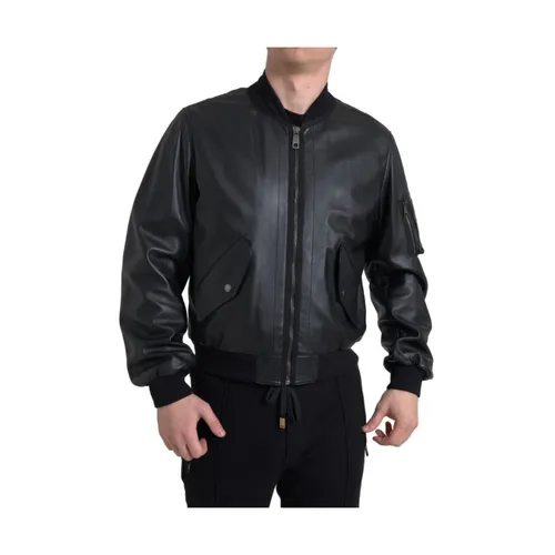 Jackets > Leather Jackets - - Dolce & Gabbana - Modalova