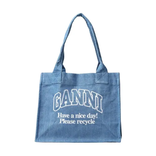 Ganni - Bags > Tote Bags - Blue - Ganni - Modalova