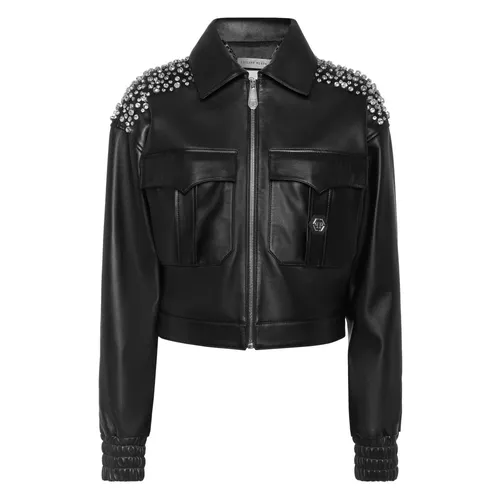 Jackets > Leather Jackets - - Philipp Plein - Modalova