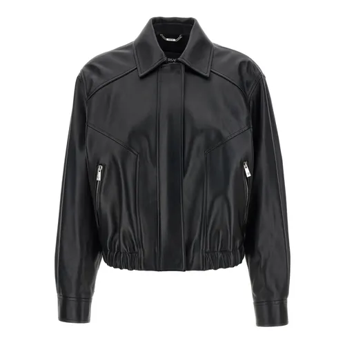 Jackets > Leather Jackets - - Versace - Modalova