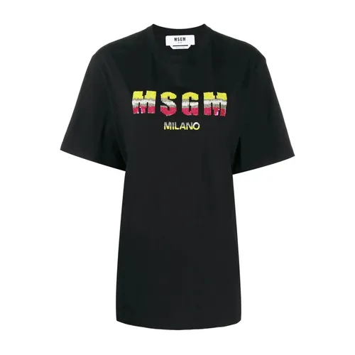 Msgm - Tops > T-Shirts - Black - Msgm - Modalova