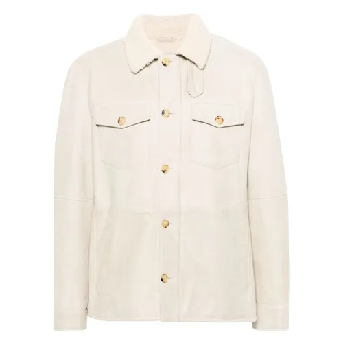 Jackets > Leather Jackets - - Brunello Cucinelli - Modalova