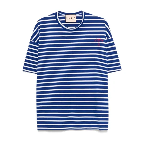 Plan C - Tops > T-Shirts - Blue - Plan C - Modalova