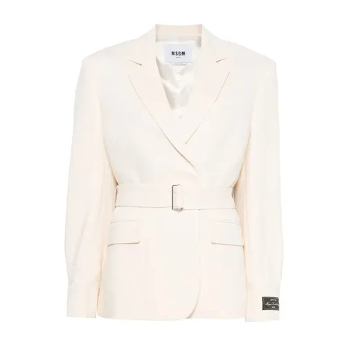Msgm - Jackets > Blazers - White - Msgm - Modalova