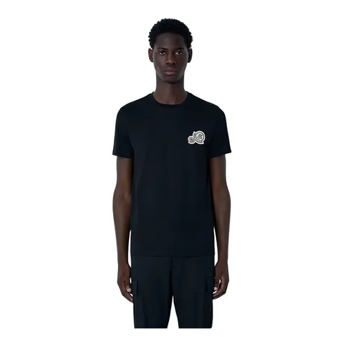 Moncler - Tops > T-Shirts - Black - Moncler - Modalova