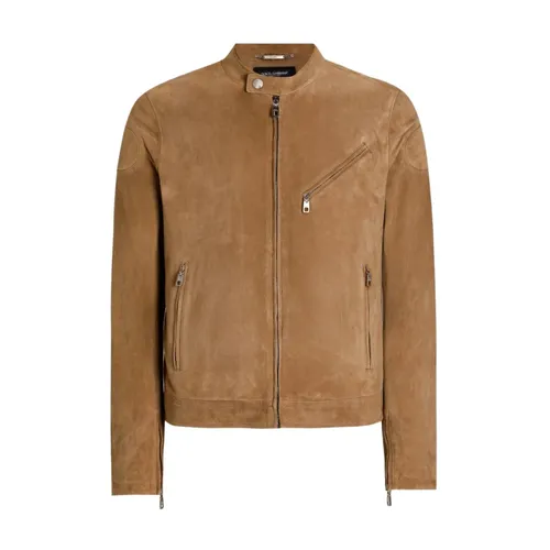 Jackets > Leather Jackets - - Dolce & Gabbana - Modalova