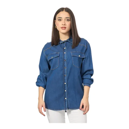 Blouses & Shirts > Denim Shirts - - Fracomina - Modalova