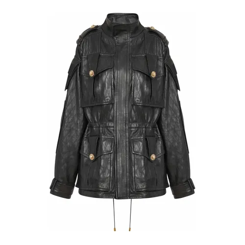 Jackets > Leather Jackets - - Balmain - Modalova
