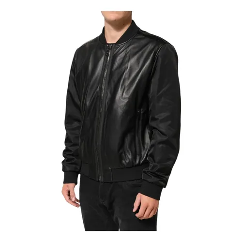 Jackets > Leather Jackets - - Dolce & Gabbana - Modalova