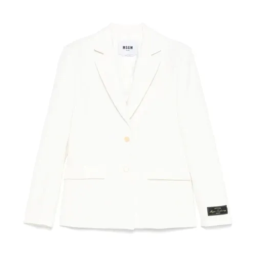 Msgm - Jackets > Blazers - White - Msgm - Modalova