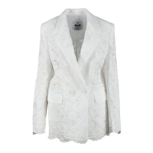 Msgm - Jackets > Blazers - White - Msgm - Modalova