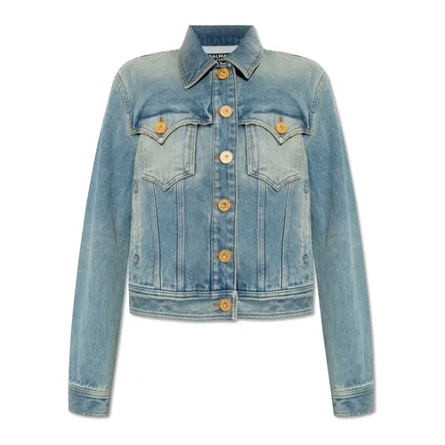 Jackets > Denim Jackets - - Balmain - Modalova
