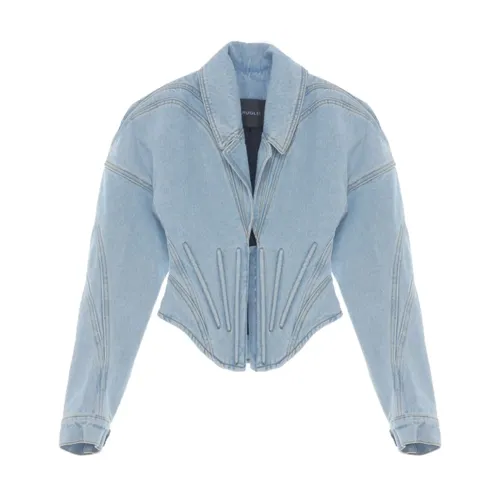 Jackets > Denim Jackets - - Mugler - Modalova
