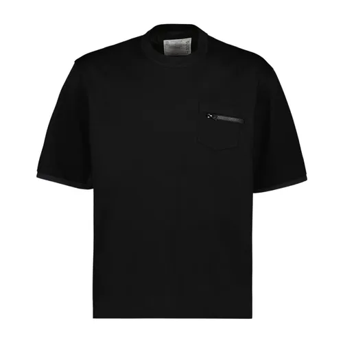 Sacai - Tops > T-Shirts - Black - Sacai - Modalova