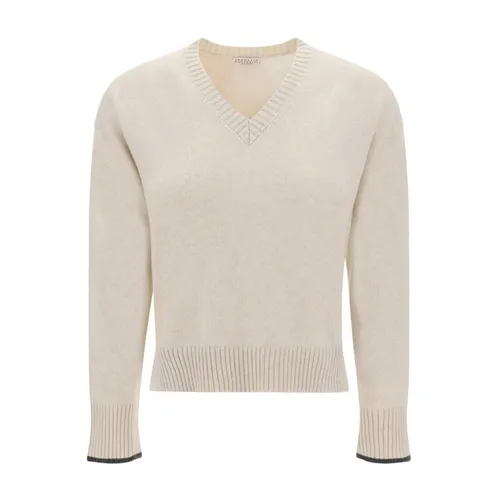 Knitwear > V-neck Knitwear - - Brunello Cucinelli - Modalova