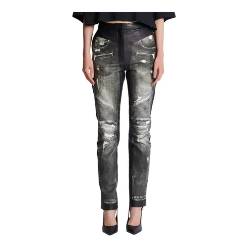 Trousers > Leather Trousers - - Balmain - Modalova