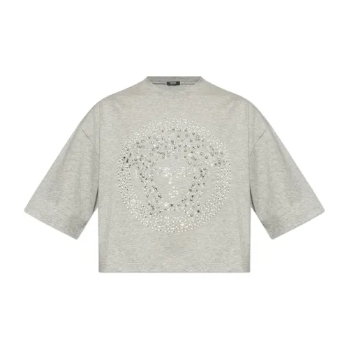 Versace - Tops > T-Shirts - Gray - Versace - Modalova