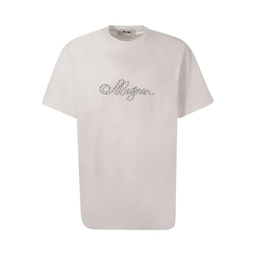 Msgm - Tops > T-Shirts - Beige - Msgm - Modalova
