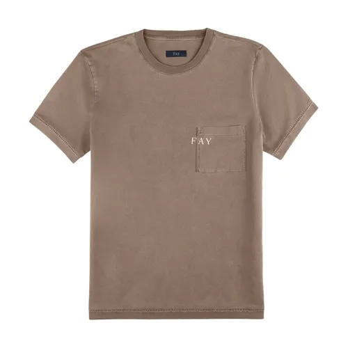 Fay - Tops > T-Shirts - Brown - Fay - Modalova