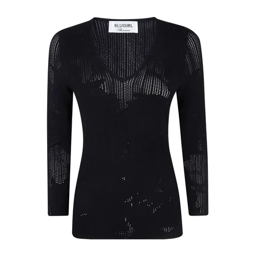 Knitwear > V-neck Knitwear - - Blugirl - Modalova