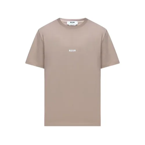 Msgm - Tops > T-Shirts - Beige - Msgm - Modalova