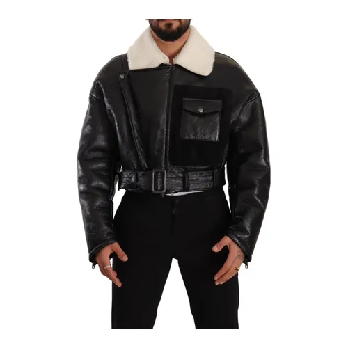 Jackets > Leather Jackets - - Dolce & Gabbana - Modalova