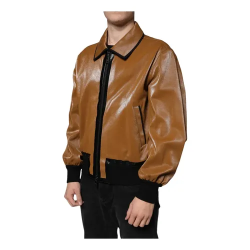 Jackets > Leather Jackets - - Dolce & Gabbana - Modalova