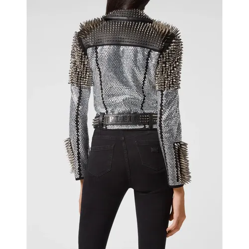 Jackets > Leather Jackets - - Philipp Plein - Modalova