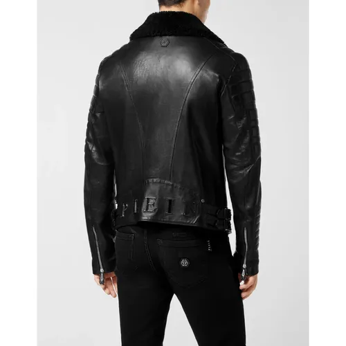 Jackets > Leather Jackets - - Philipp Plein - Modalova