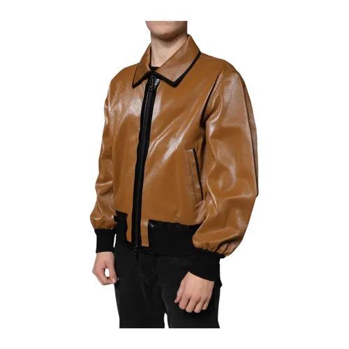 Jackets > Leather Jackets - - Dolce & Gabbana - Modalova
