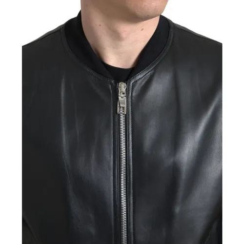 Jackets > Leather Jackets - - Dolce & Gabbana - Modalova