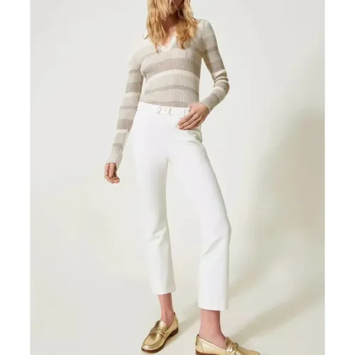Trousers > Cropped Trousers - - Twinset - Modalova