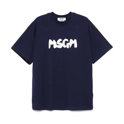 Msgm - Tops > T-Shirts - Blue - Msgm - Modalova