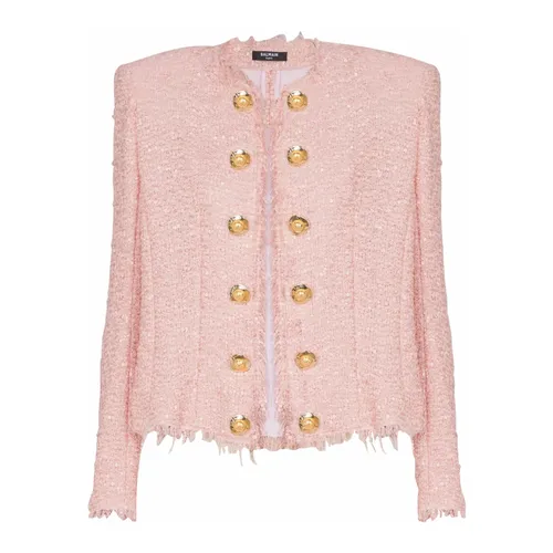 Jackets > Tweed Jackets - - Balmain - Modalova