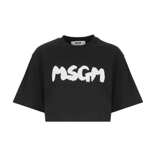 Msgm - Tops > T-Shirts - Black - Msgm - Modalova