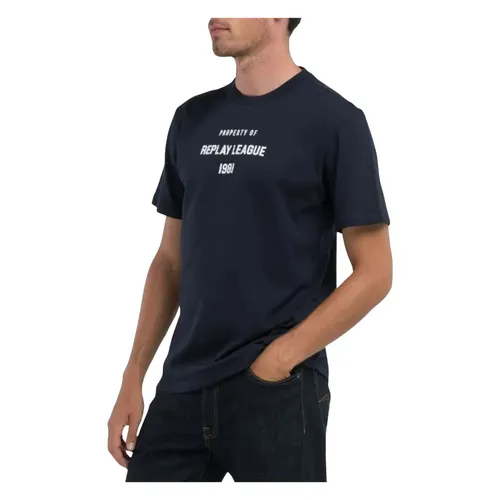 Replay - Tops > T-Shirts - Blue - Replay - Modalova