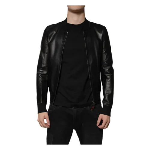 Jackets > Leather Jackets - - Dolce & Gabbana - Modalova