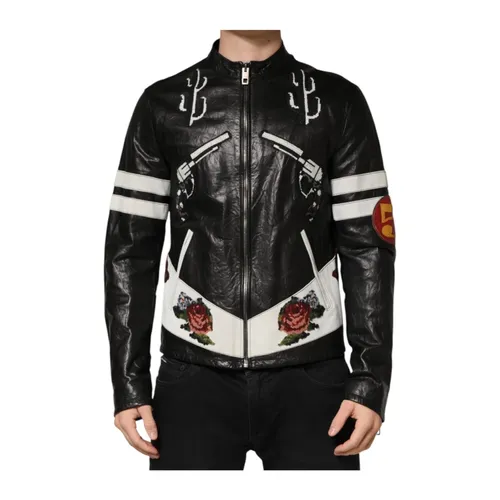 Jackets > Leather Jackets - - Dolce & Gabbana - Modalova
