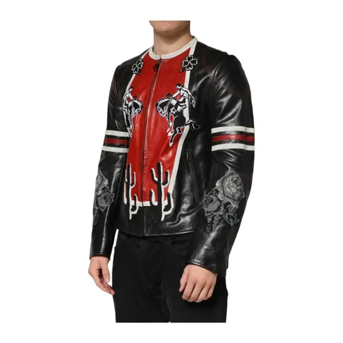 Jackets > Leather Jackets - - Dolce & Gabbana - Modalova
