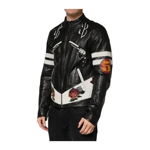 Jackets > Leather Jackets - - Dolce & Gabbana - Modalova