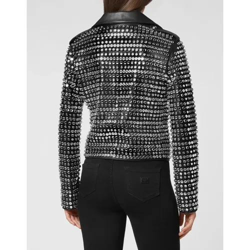 Jackets > Leather Jackets - - Philipp Plein - Modalova