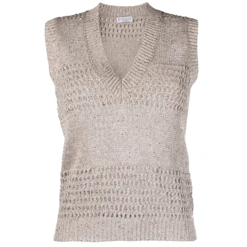 Knitwear > V-neck Knitwear - - Brunello Cucinelli - Modalova