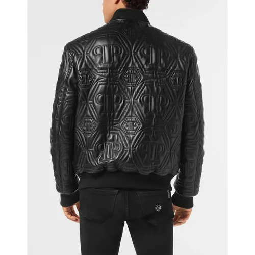 Jackets > Leather Jackets - - Philipp Plein - Modalova