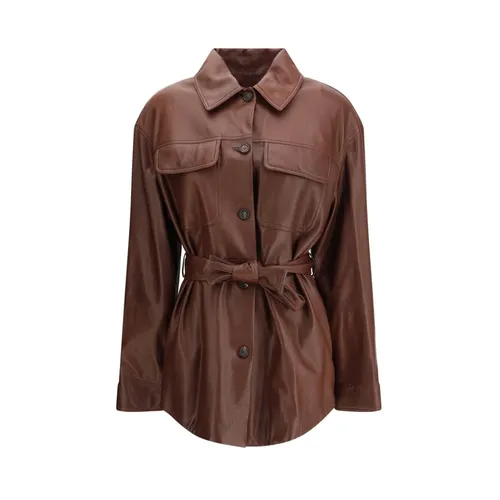 Jackets > Leather Jackets - - Brunello Cucinelli - Modalova