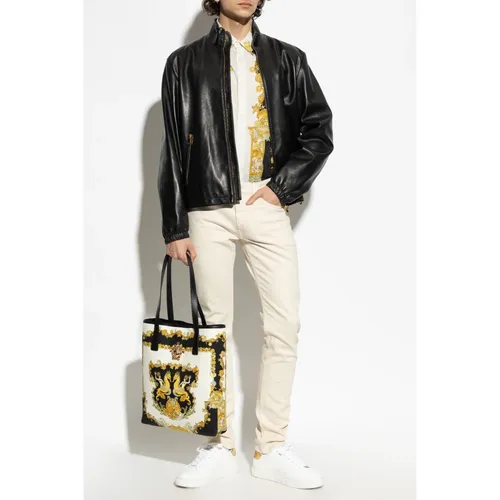Jackets > Leather Jackets - - Versace - Modalova