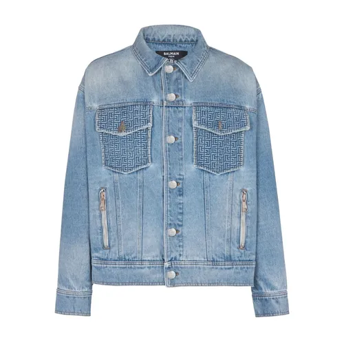 Jackets > Denim Jackets - - Balmain - Modalova