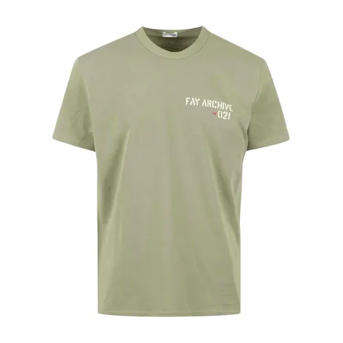 Fay - Tops > T-Shirts - Green - Fay - Modalova