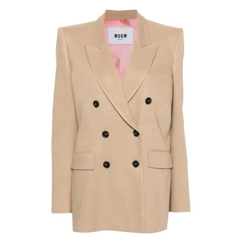 Msgm - Jackets > Blazers - Beige - Msgm - Modalova