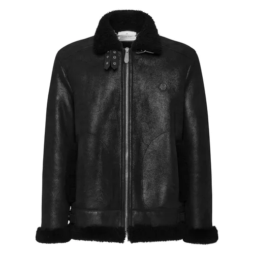 Jackets > Leather Jackets - - Philipp Plein - Modalova